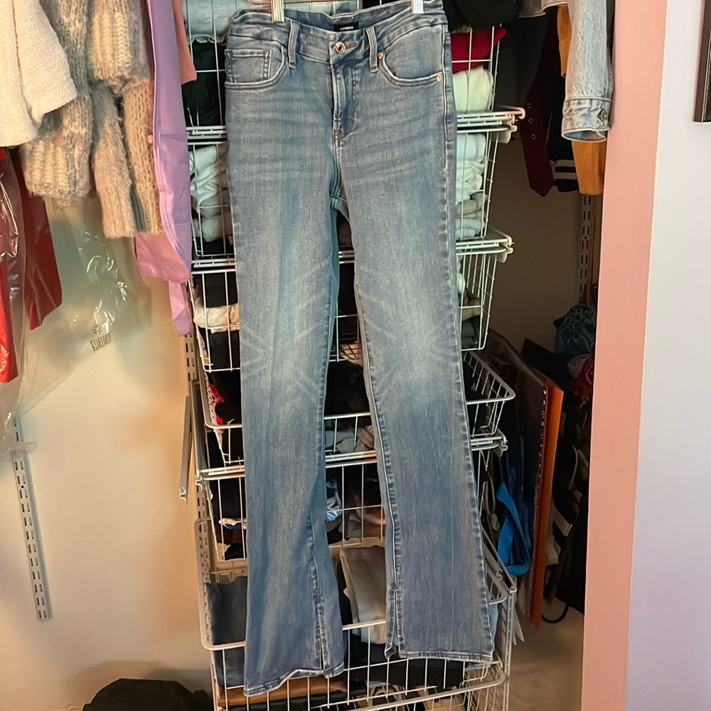 Express Mid Rise Wash Jeans